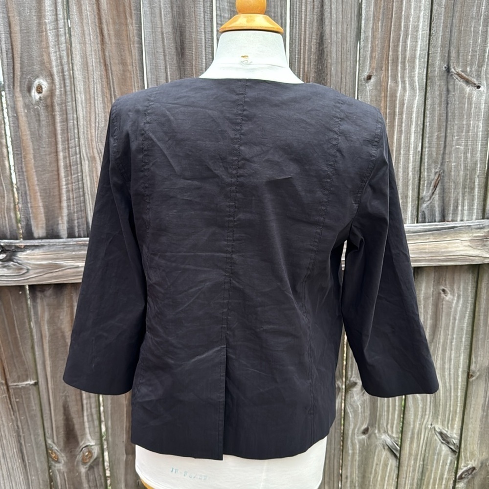 Eileen Fisher polished ramie zip up jacket, size medium - Picture 3 of 7
